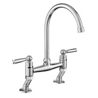 Rangemaster AquaClassic Double Lever Kitchen Mixer Tap  - Chrome