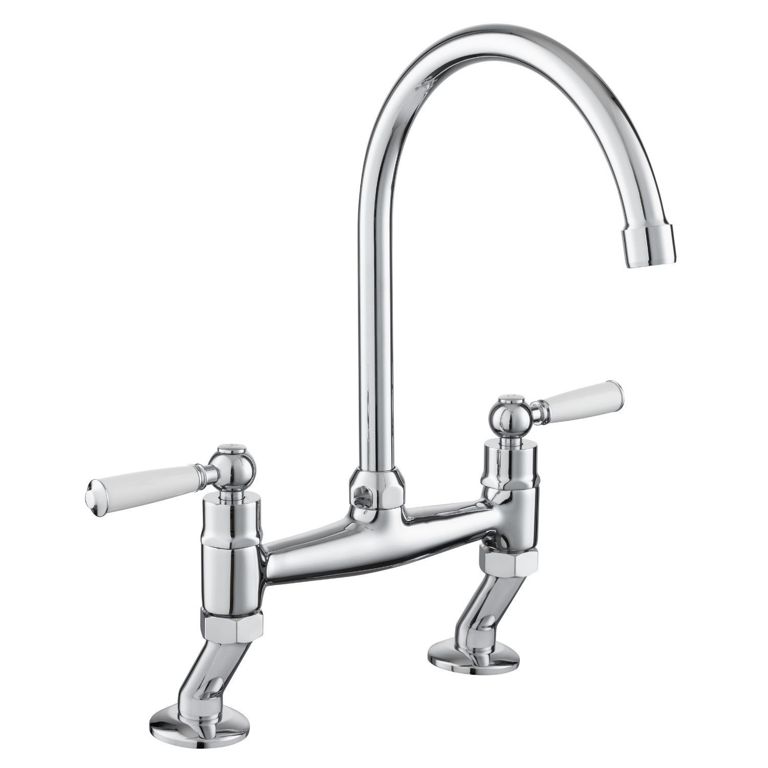 Rangemaster Aquaclassic Double Lever Kitchen Mixer Tap  TAQCLASSBRCMWH
