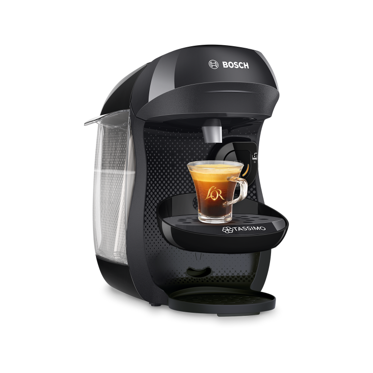 Refurbished Bosch Tassimo TAS1002GB Happy Pod Coffee Machine Black