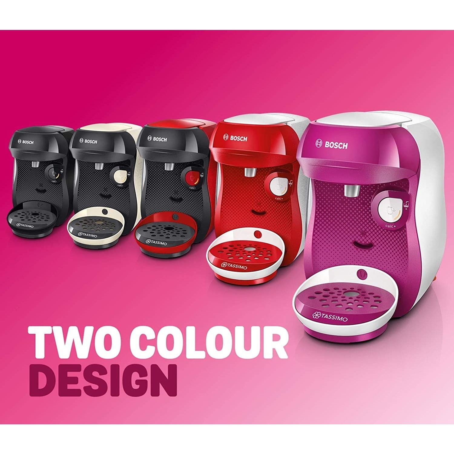 Tassimo by Bosch Happy Pod Coffee Machine Red & Black TAS1003GB Appliances Direct