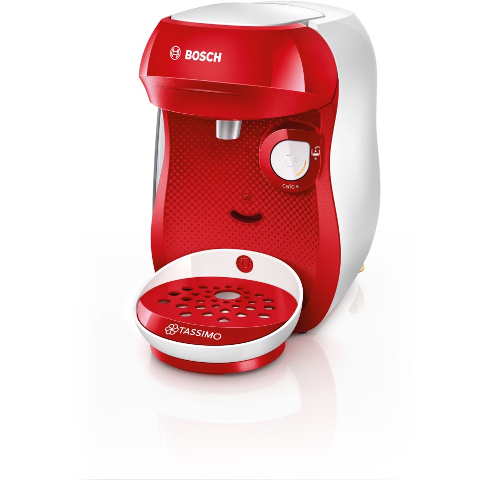 GRADE A1 Tassimo by Bosch TAS1006GB Happy Pod Coffee Machine Red & White A1/TAS1006GB