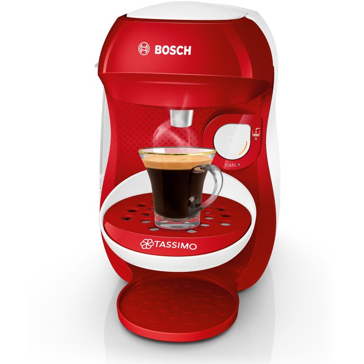 GRADE A1 - Tassimo by Bosch TAS1006GB Happy Pod Coffee Machine - Red & White