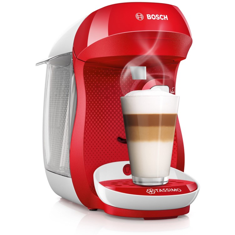GRADE A1 - Tassimo by Bosch TAS1006GB Happy Pod Coffee Machine - Red & White