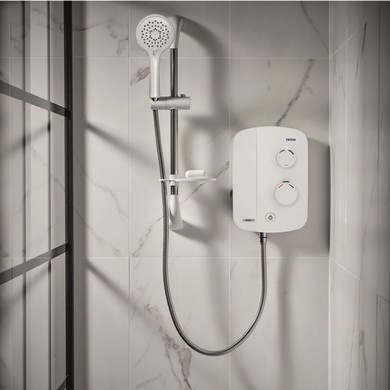 Triton Silent Running Thermostatic 10.5kw White Power Shower