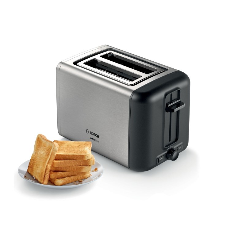 Bosch TAT3P420GB DesignLine 2 Slice Toaster - Silver