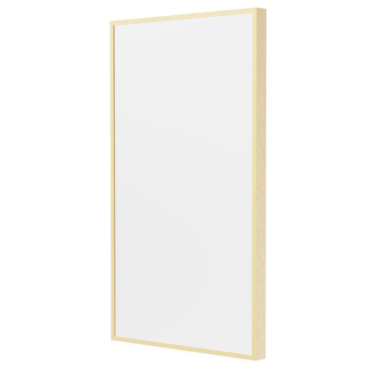 Rectangular Brass Backlit Heated Bathroom Mirror with Lights 700 x 400mm - Taurus