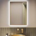 TAUBB500 Rectangular Brass Backlit Heated Bathroom Mirror with Lights 500 x 700mm - Taurus