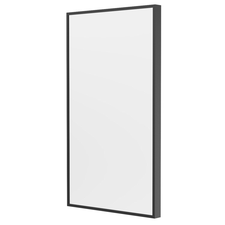 Rectangular Black Backlit Heated Bathroom Mirror with Lights 700 x 400mm - Taurus