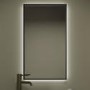 Rectangular Black Backlit Heated Bathroom Mirror with Lights 700 x 400mm - Taurus