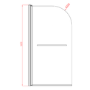 J Shape Shower Bath Left Hand with Front Panel & Black Bath Screen with Towel Rail 1700 x 750mm - Jersey