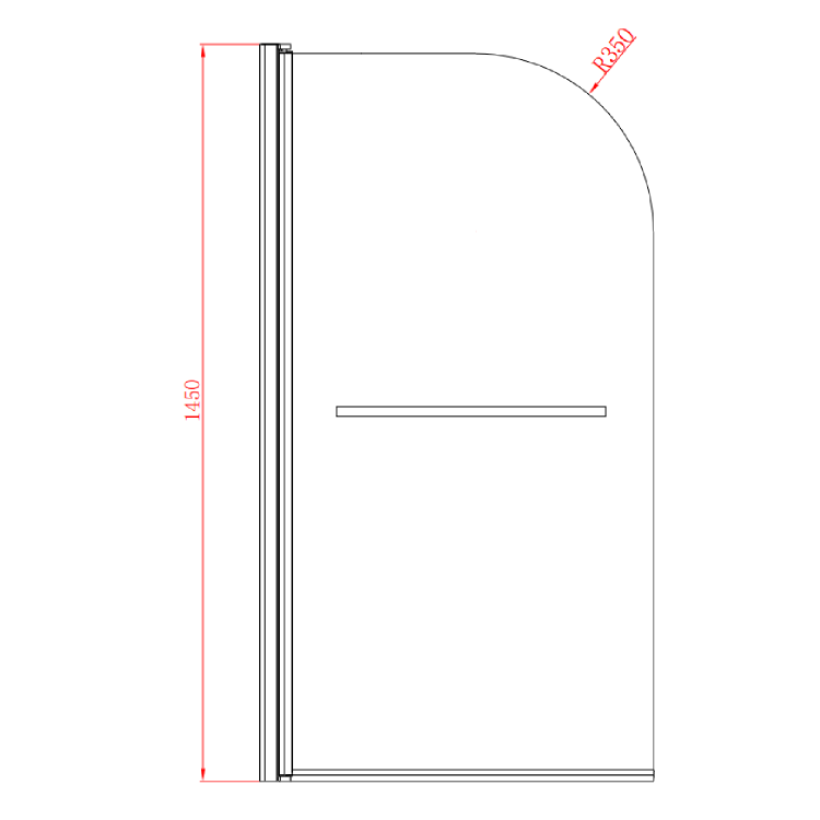 J Shape Shower Bath Left Hand with Front Panel & Black Bath Screen with Towel Rail 1700 x 750mm - Jersey