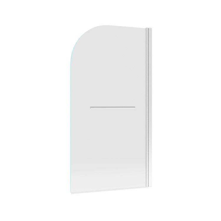Chrome Pivot Shower Bath Screen with Towel Rail 1450 x 775mm - Taurus