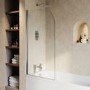 Chrome Pivot Shower Bath Screen 1450 x 775mm - Taurus