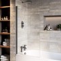 Gunmetal Grey Hinged Shower Bath Screen 1450 x 775mm - Taurus