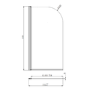 Gunmetal Grey Hinged Shower Bath Screen 1450 x 775mm - Taurus