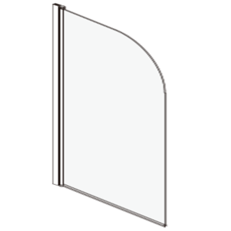 Gunmetal Grey Hinged Shower Bath Screen 1450 x 775mm - Taurus