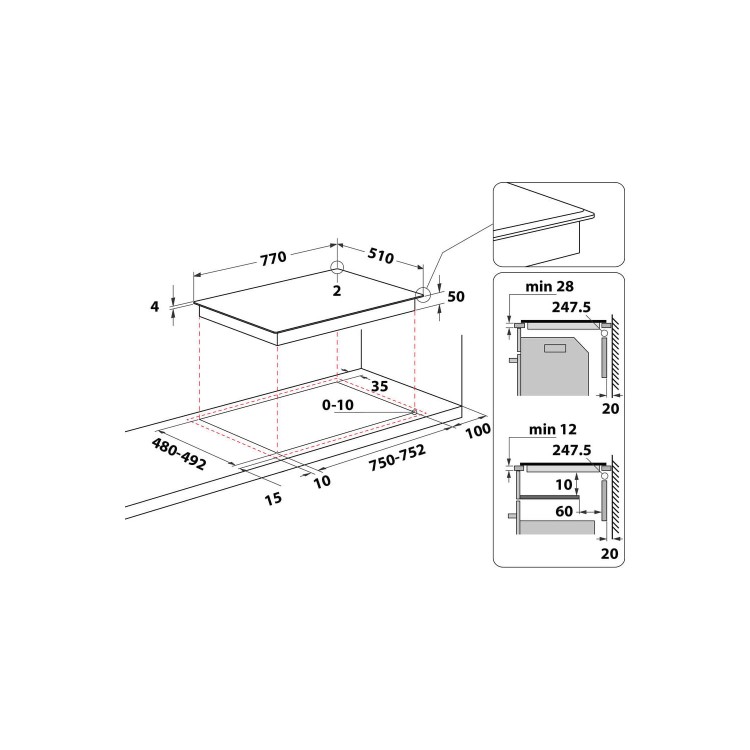 Refurbished Hotpoint TB3977BBF Touch Control 4 Zone Induction Hob Black