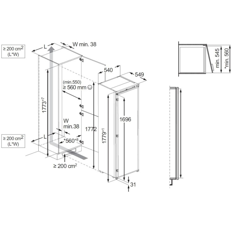 AEG 7000 Series 204 Litre Integrated Upright Freezer