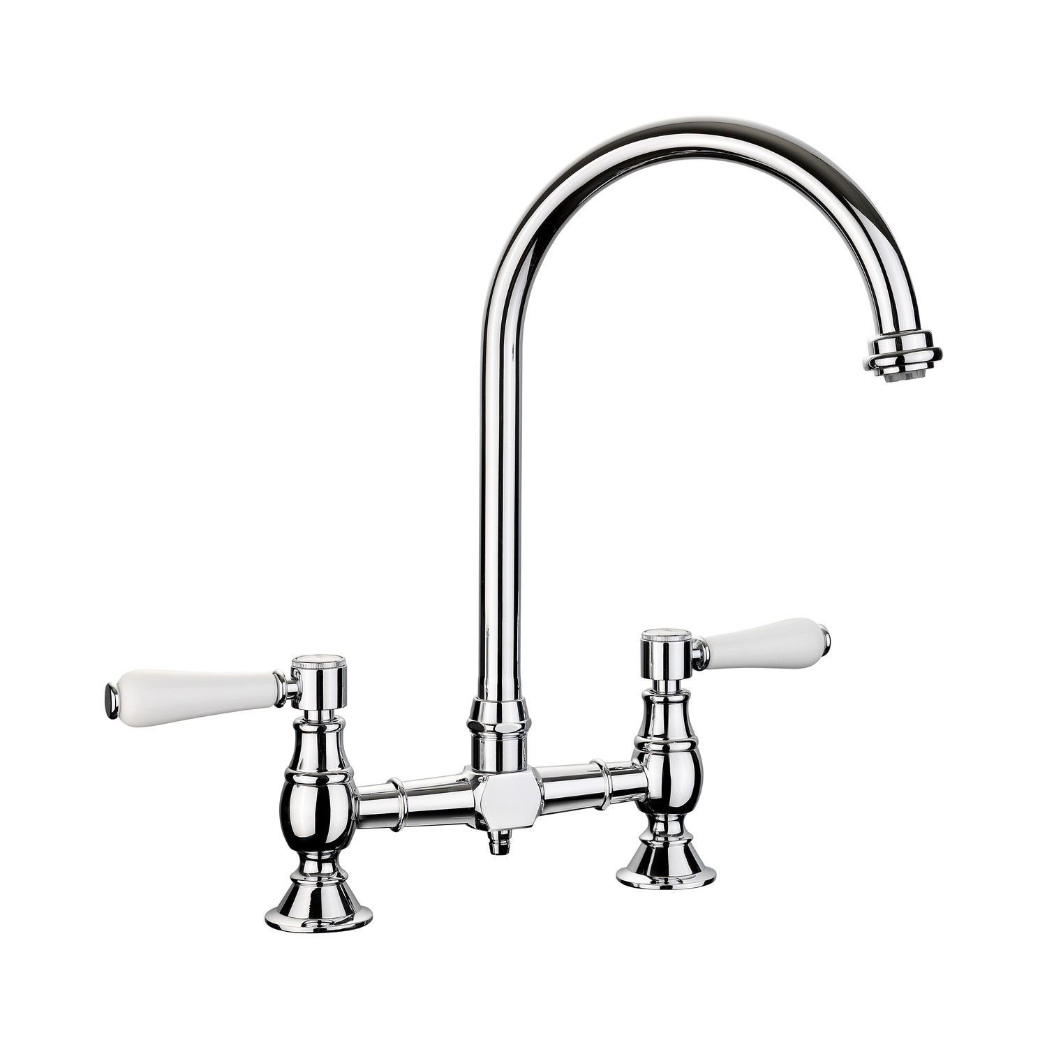 Rangemaster Belfast Chrome Dual Lever Bridge Kitchen Tap