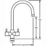 CDA Chrome Twin Lever Swan Neck Kitchen Tap