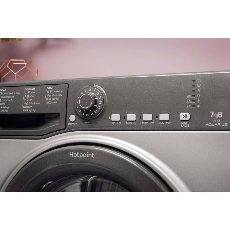 GRADE A2 - Hotpoint TCFS73BGG 7kg Freestanding Condenser Sensor Tumble Dryer Graphite