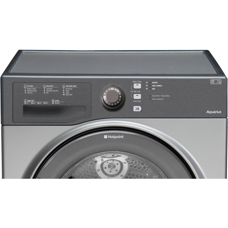 GRADE A1 - Hotpoint TCFS83BGG 8kg Freestanding Condenser Sensor Dryer - Graphite