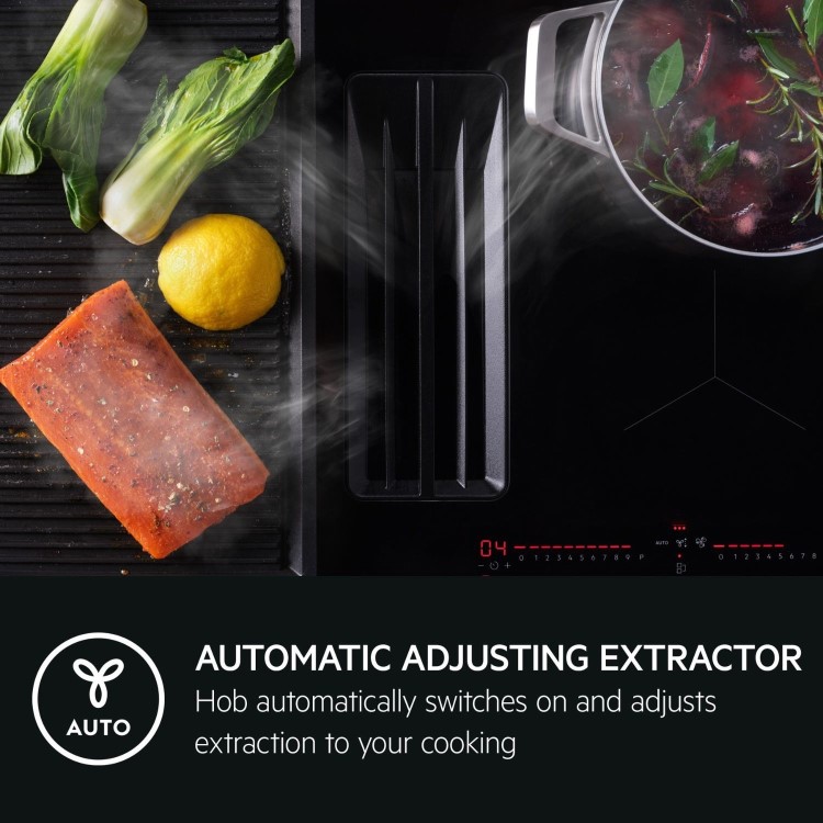 AEG 6000 Series 70cm 4 Zone Venting Induction ExtractorHob
