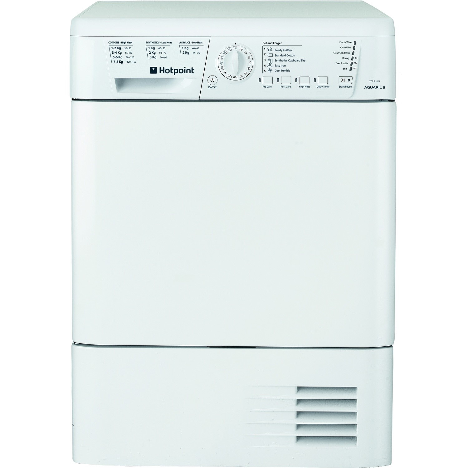 Hotpoint TCHL83BRP Aquarius 8kg Freestanding Condenser Tumble Dryer