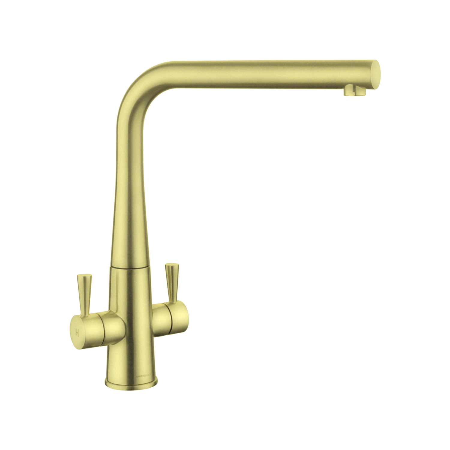 Rangemaster Conical Brushed Brass Dual Lever Kitchen Tap