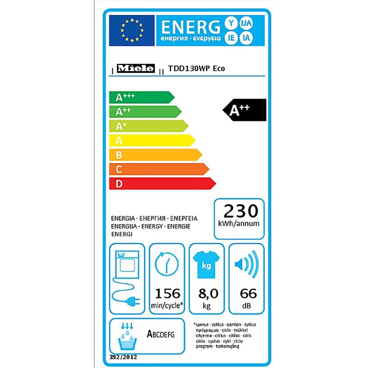 Miele TDD130 Classic 8kg Freestanding Heat Pump Tumble Dryer - White