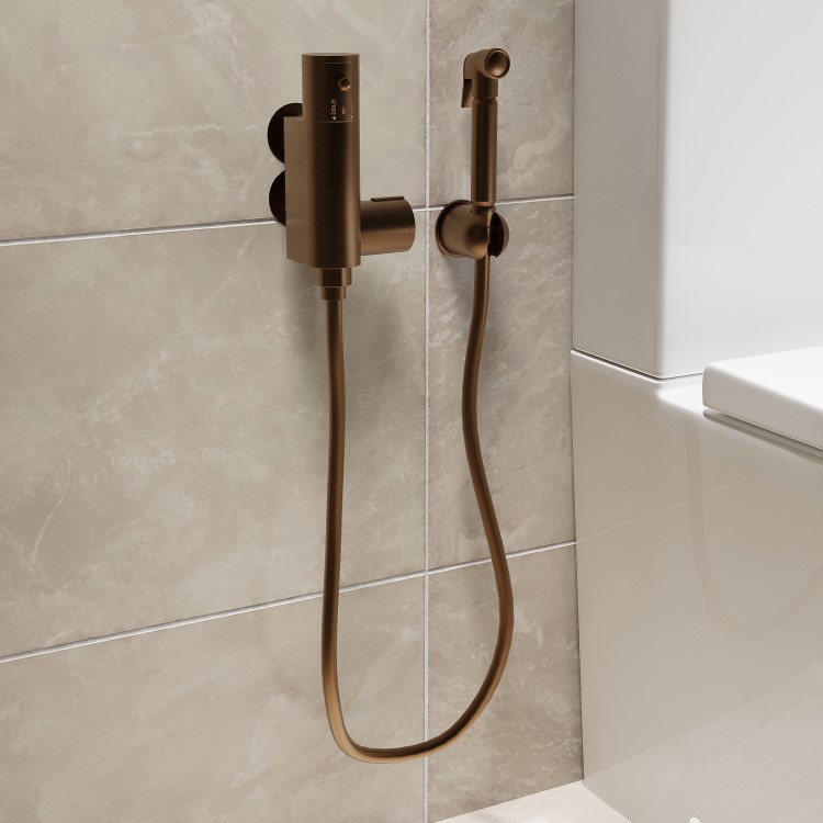 Brushed Bronze Thermostatic Douche Shower / Bidet Shower Spray Kit - Arissa
