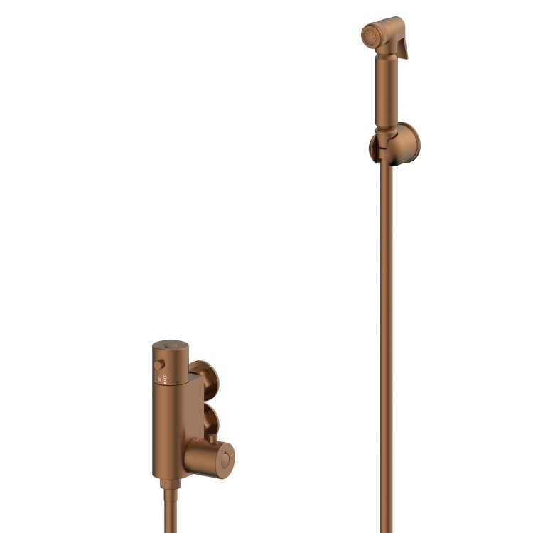 Brushed Bronze Thermostatic Douche Shower / Bidet Shower Spray Kit - Arissa