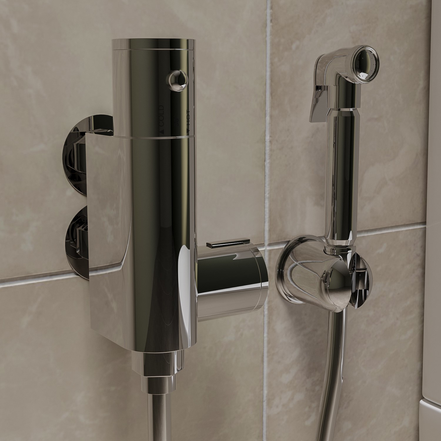 Chrome Thermostatic Douche Shower / Bide...