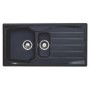 Astracast TE2125BLHOMESK Spacesaver 1.25 Bowl Reversible Drainer Teflite Composite Sink Black