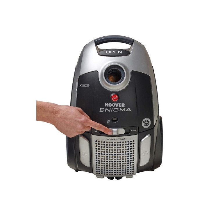 Hoover TE70_EN20001 Enigma 700W Bagged Cylinder Vacuum Cleaner Black and Silver