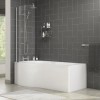 Palham Left Hand P Shape Bath with Side Panel &amp; Shower Screen - 1500 x 700mm