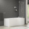 Palham Right Hand P Shape Bath with Side Panel &amp; Shower Screen - 1500 x 700mm