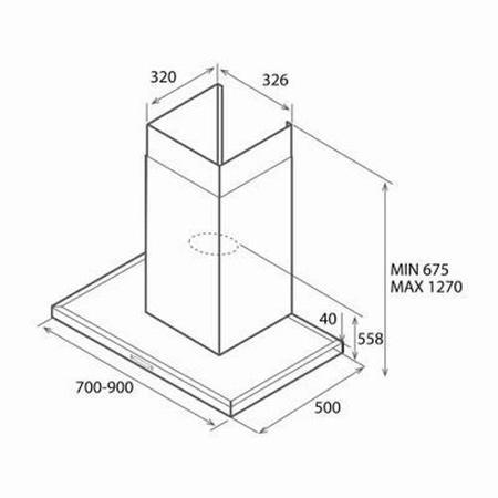 Elica TENDER70EDS3 Tender 70cm Chimney Cooker Hood Stainless Steel