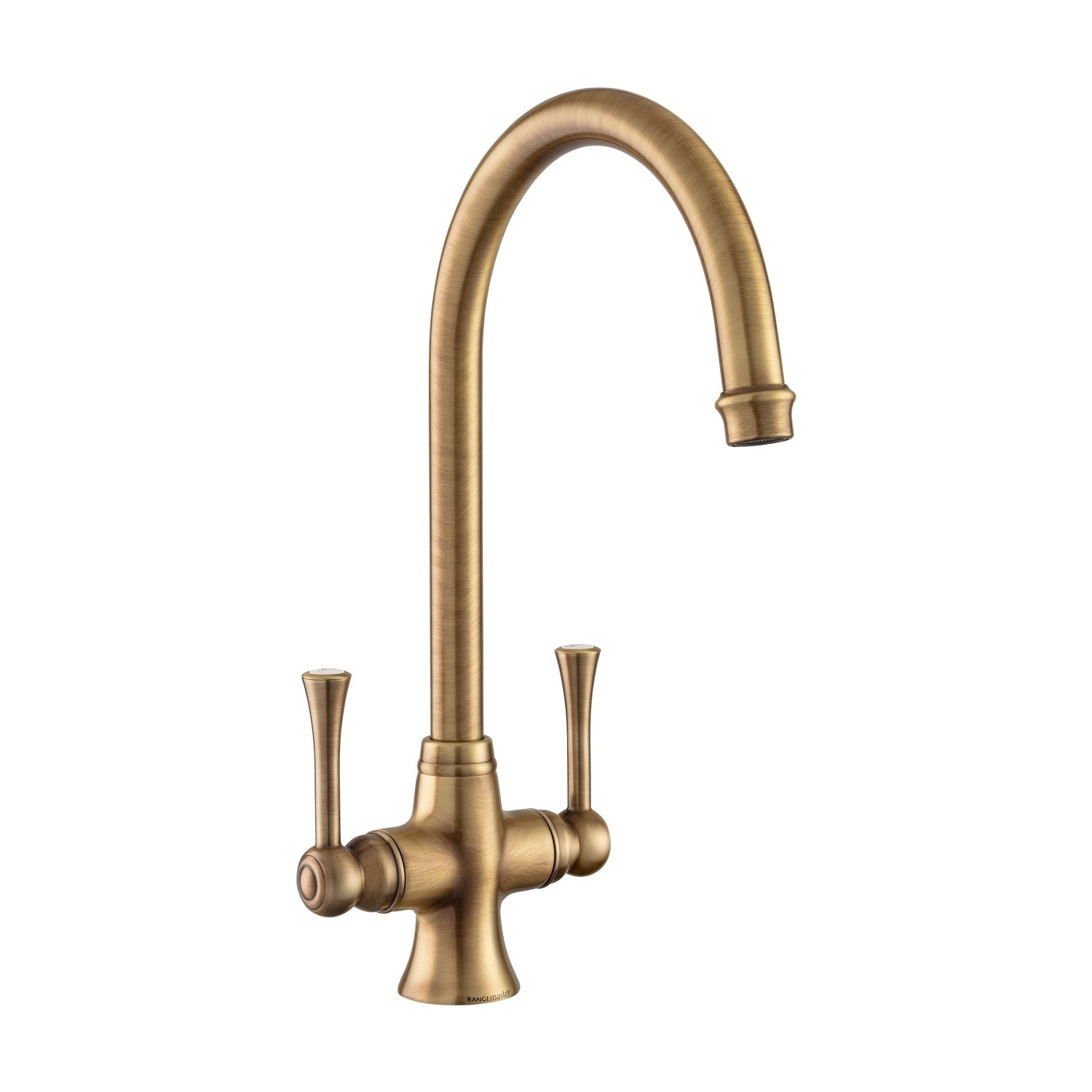 Rangemaster Estuary Dual Lever Monobloc Kitchen Mixer Tap - Brushed Brass