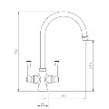 Rangemaster Estuary Dual Lever Kitchen Mixer Tap - Polished Chrome