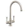 Rangemaster Estuary Nickle Twin Lever Monobloc Kitchen Sink Mixer Tap