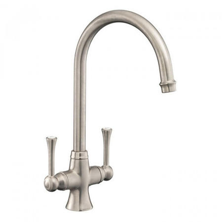 ONLY OPENED - Box Opened Rangemaster TES1BF Estuary Brushed Nickel Twin Lever Kitchen Tap