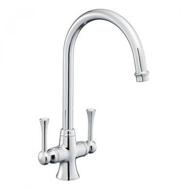 Rangemaster Chrome Twin Lever Kitchen Tap - Estuary