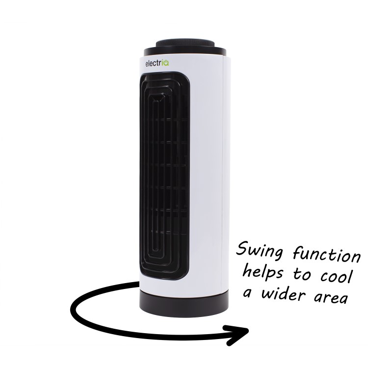 GRADE A1 - electriQ Slim Tower Fan with Oscillation and 3 speed settings - White