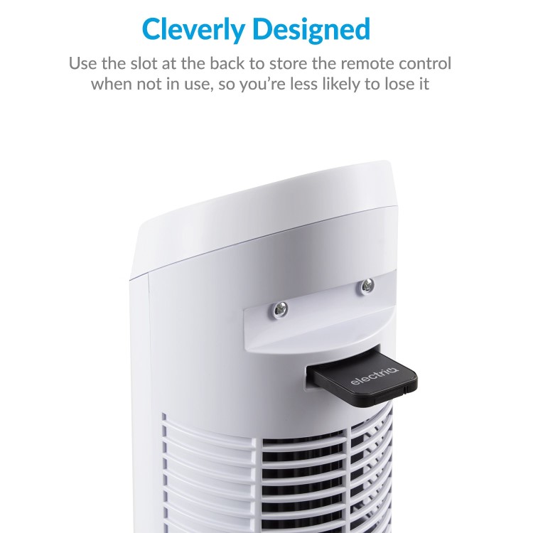 electriQ 29 Inch Oscillating Tower Fan - White