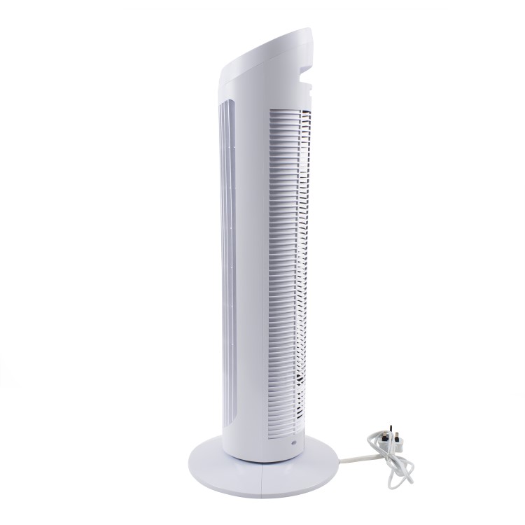 electriQ 29 Inch Oscillating Tower Fan - White