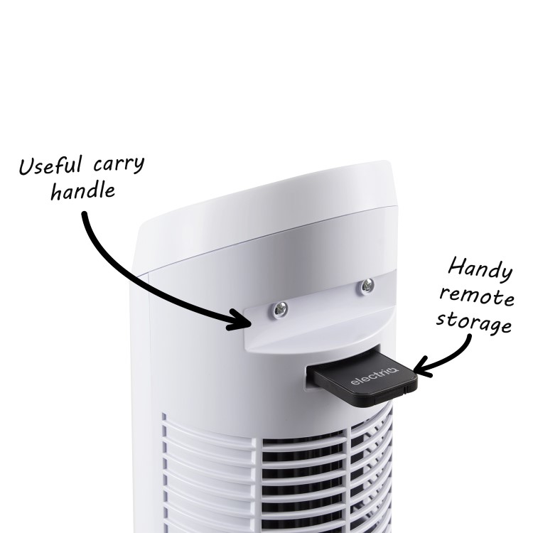 GRADE A1 - 29" Tower Fan with Remote Control 3 Speed Settings Timer & Oscillation Functions