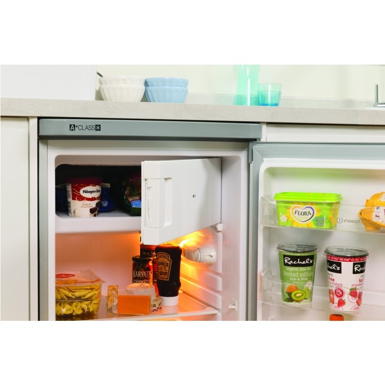 GRADE A2 - Indesit TFAA10S 45cm Wide Freestanding Under Counter Fridge - Silver