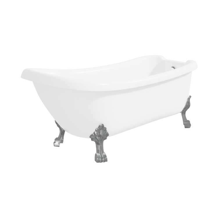 Kingham Traditional Slipper Style Freestanding Bath with Lion Feet - 1550 x 730 x 770mm