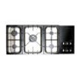 Rangemaster 82090 Toledo Freestyle 120cm Gas Hob With Warming Zone And Gloss Pan Stands - Stainless Steel